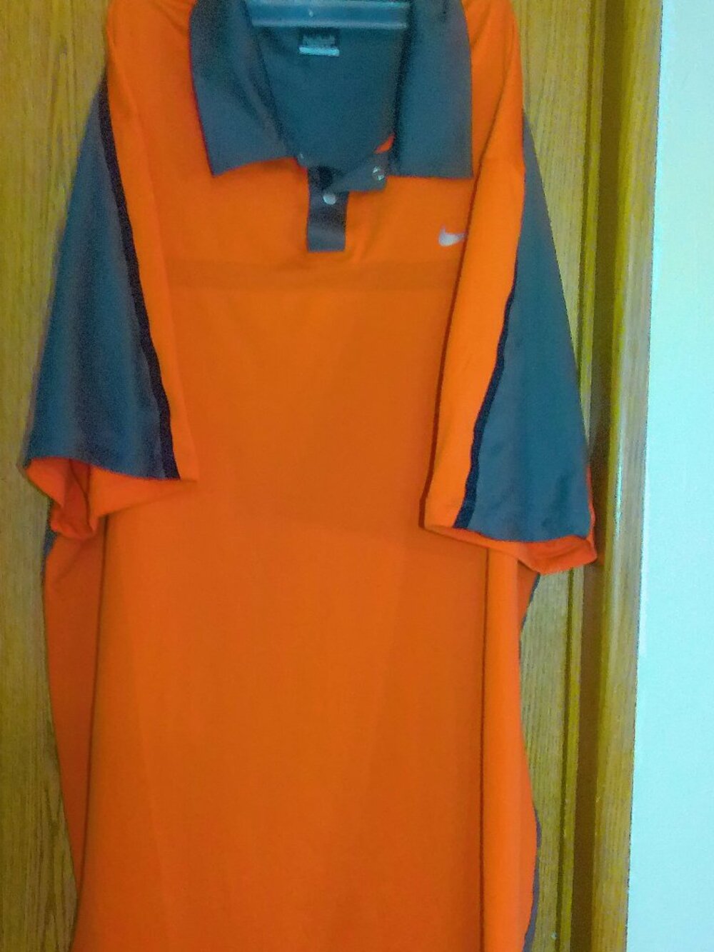 Nike Tiger Woods Collection Dri-Fit Orange-and-Gray Polo Shirt, Size XL